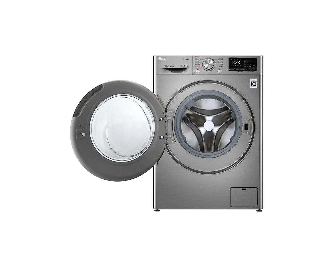 LG Vivace Washing Machine 9KG, with AI DD technology, Silver-LG ThinQ™-F4R5VYG2T