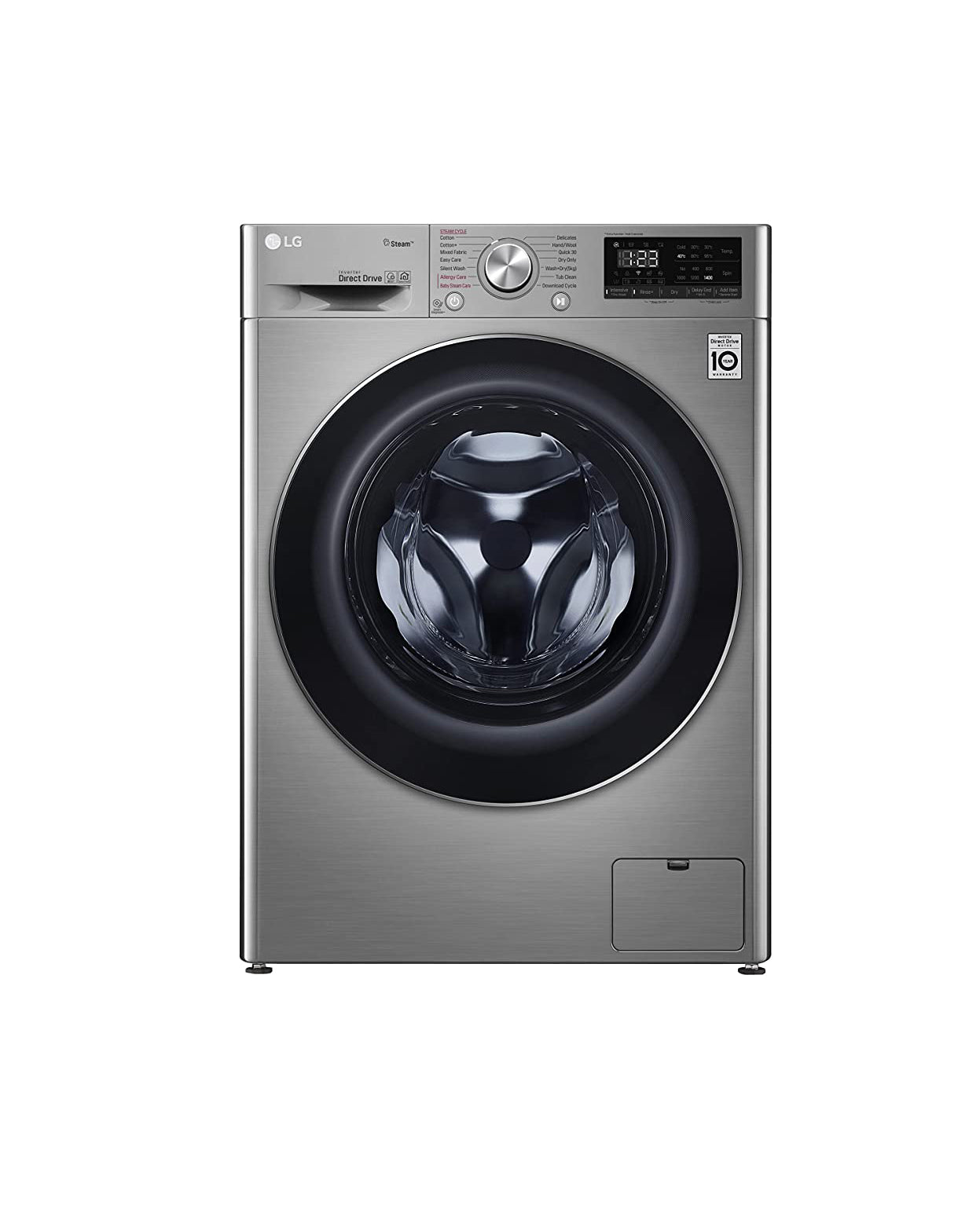 LG Vivace Washing Machine 9KG, with AI DD technology, Silver-LG ThinQ™-F4R5VYG2T