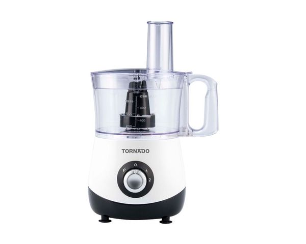 TORNADO Food Processor 500 Watt, 1.2 Liter Bowl, 1 Liter Blender, White FP-500T