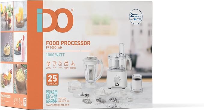 IDO Food Processor FP1000-WH White محضر طعام  من ايدو ابيض