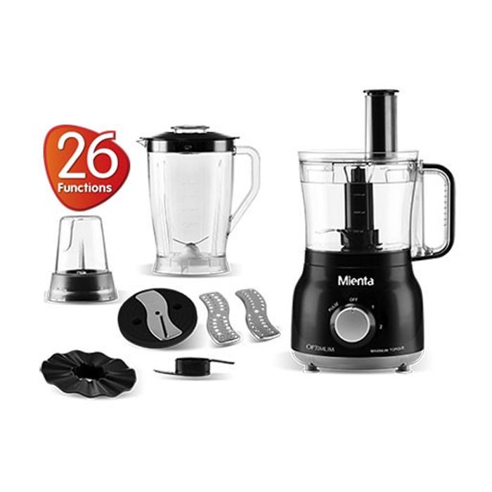 Mienta - Food Processor - Black Optimum - FP14922B - 800 Watt