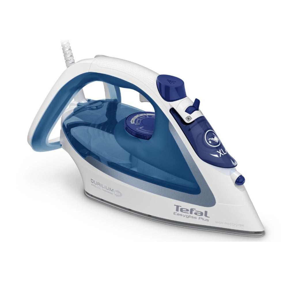 Tefal Easygliss Steam Iron Plus, 2700 Watt for Ironing Clothes, with Durilium Soleplate, AirGlide Technology, FV5751E2