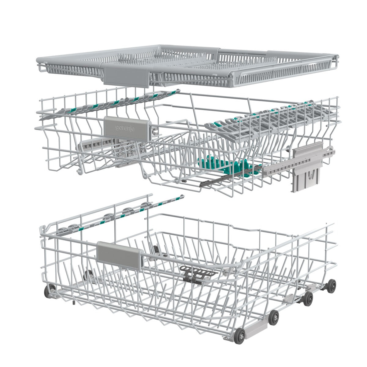 غسالة أطباق قائمة 60 سم بسعة 16 فرد مع 3 سلال، نظام أمان ضد التسريب وفتح باب تلقائي. Efficient dishwashers with safety and auto door features.
