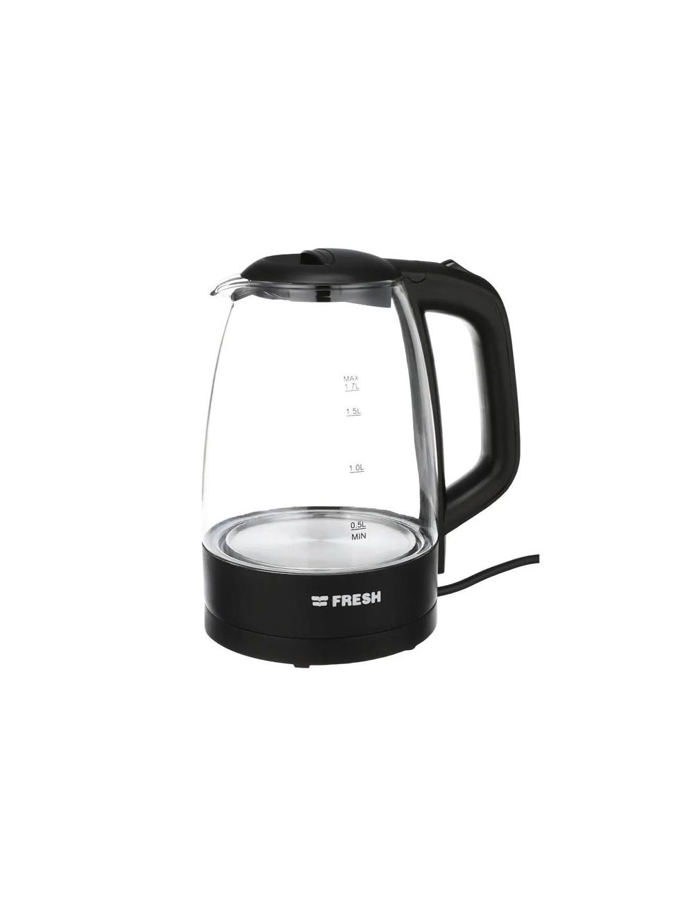 غلاية فريش زجاج 1.7 لتر بإضاءة LED، تسخين سريع 2200 وات وضمان سنة من Cairo Drop.
Fresh glass kettle 1.7L LED, 2200W, fast heating, 1-year warranty from Cairo Drop.