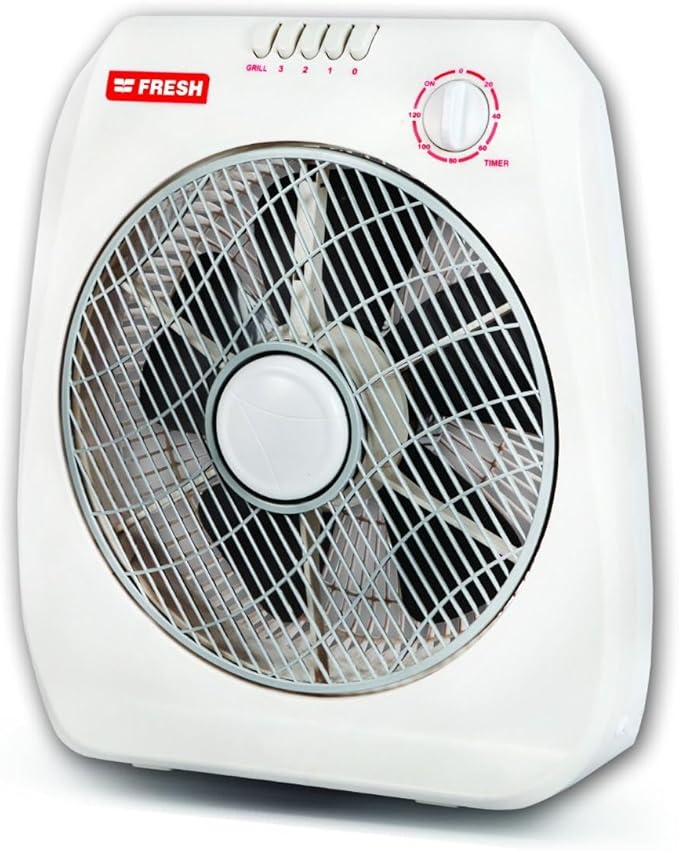 فريش مروحة بوكس بوكسر 12 بوصة 6 ريش مع 3 سرعات، مؤقت ساعتين وشواية دوارة | Fresh Box Boxer Fan 12 Inch 6 Blades - ضمان سنة وتوصيل لجميع المحافظات.