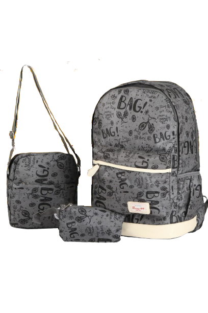 School bags,3M, fusion,A set of 3 pieces, a lunch bag and a pencil case