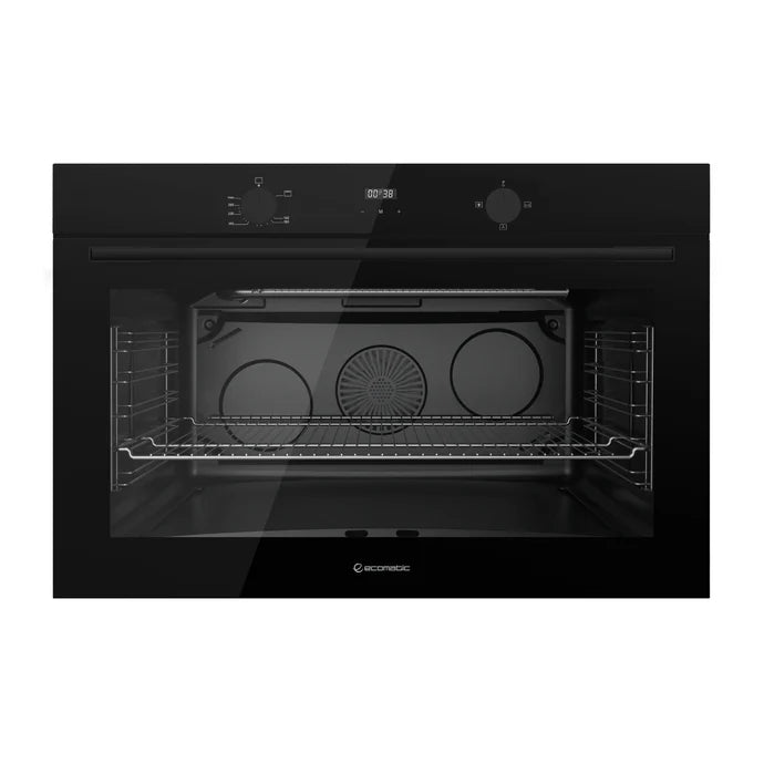 فرن ايكوماتك 90 سم 120 لتر ديجيتال تاتش بمروحة وشواية وأمان عالي - Ecomatic 90cm oven 120L digital touch convection grill high safety