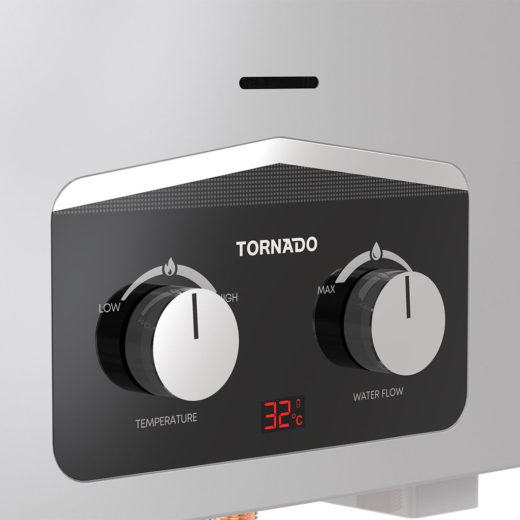 سخان تورنيدو غاز 6 لتر بدون مدخنة غاز طبيعي شاشة ديجيتال ضمان 3 سنوات – Tornado 6L Flueless Natural Gas Water Heater Digital with 3 Years Warranty.