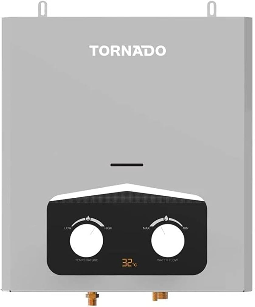 سخان تورنيدو غاز 6 لتر بدون مدخنة غاز طبيعي شاشة ديجيتال ضمان 3 سنوات – Tornado 6L Flueless Natural Gas Water Heater Digital with 3 Years Warranty.