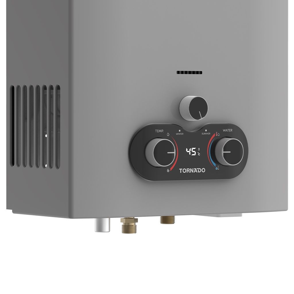 سخان مياه تورنيدو غاز 6 لتر غاز طبيعي شاشة ديجيتال وضمان 3 سنوات – Water Heater Tornado 6L Natural Gas Digital Display with 3 Years Warranty.