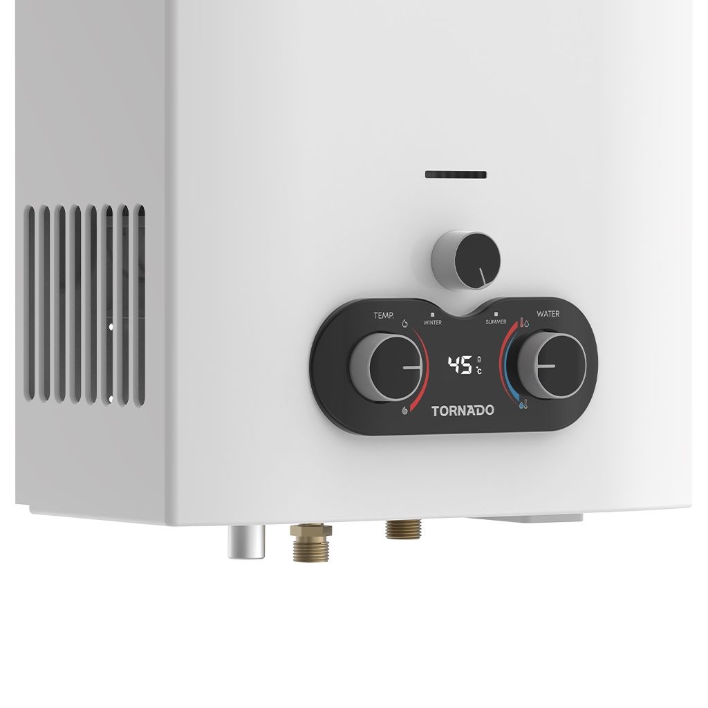 سخان مياه تورنيدو غاز 6 لتر غاز طبيعي شاشة ديجيتال وضمان 3 سنوات – Water Heater Tornado 6L Natural Gas Digital Display with 3 Years Warranty.