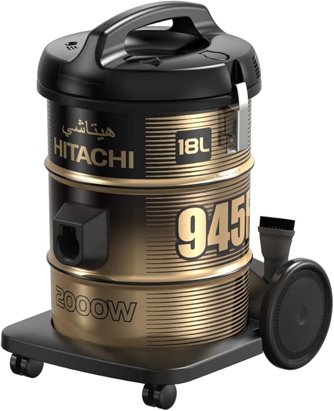 HITACHI Pail Can Vacuum Cleaner 2100 Watt Cloth Filter Black x Gold CV-950F 220CE BK