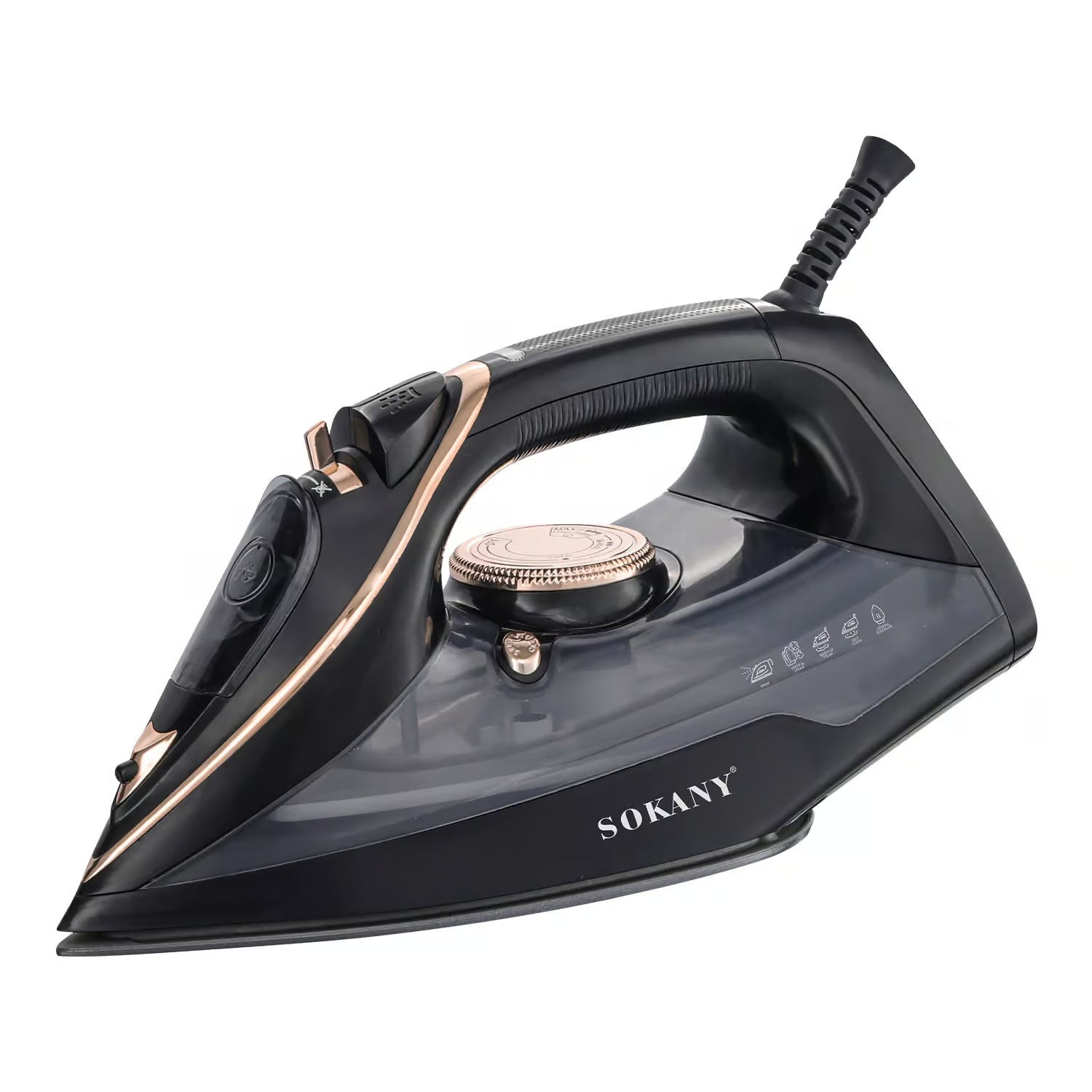 مكواهسوكاني 2200 وات بخار مستمر وسعة كبيرة | SOKANY 2400W Steam Iron 480ml tank for fast and easy ironing