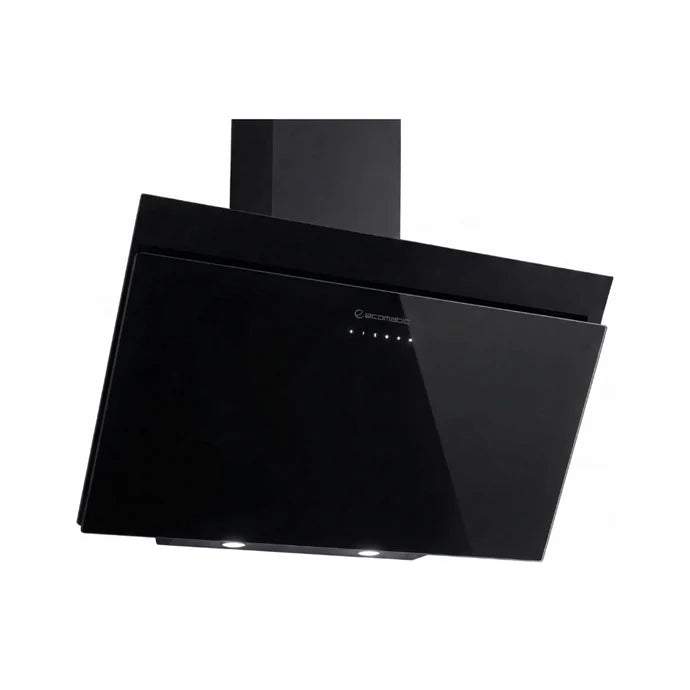 شفاط إيكوماتك 90 سم كريستال أسود بقوة شفط عالية وتحكم باللمس والريموت - Ecomatic hood 90cm 1000m3h touch remote clean air system