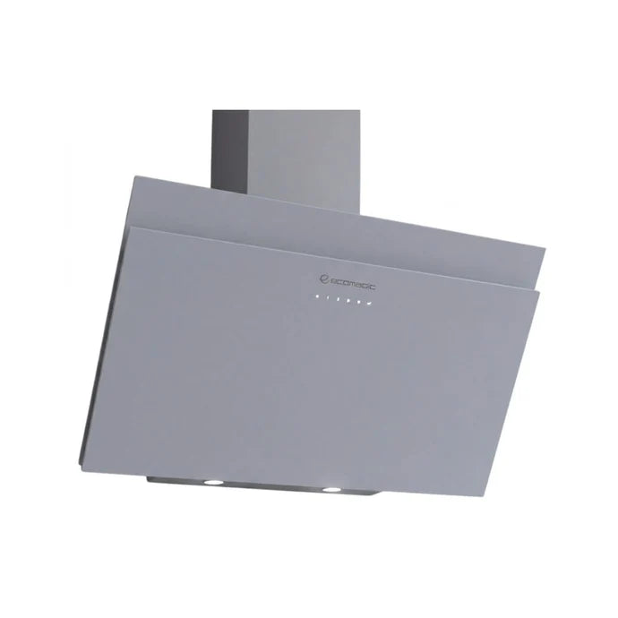 شفاط إيكوماتك 90 سم كريستال رمادي بقوة شفط عالية وتحكم باللمس والريموت - Ecomatic hood 90cm 1000m3h touch remote clean air system