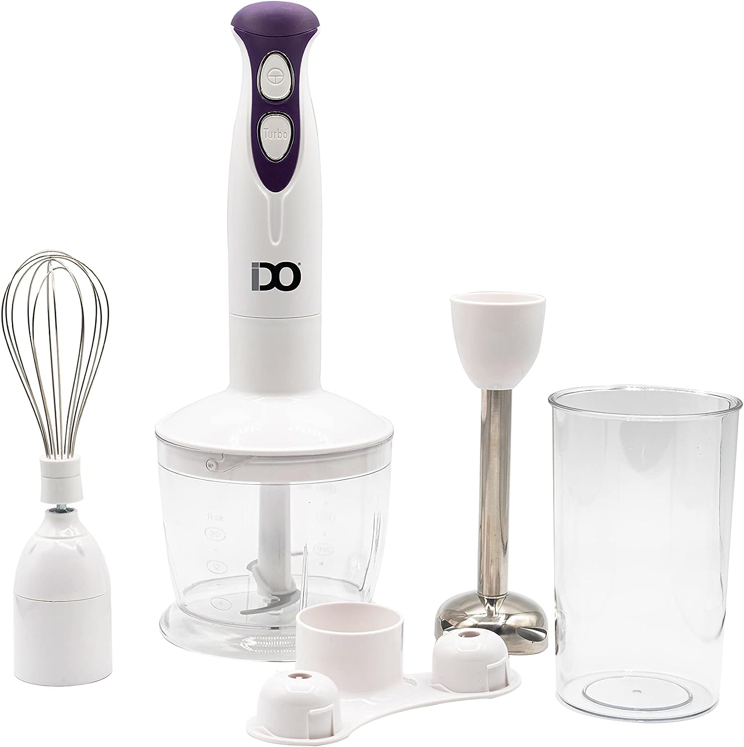 IDO Hand Blender, 400 Watt, White and Purple - HBLG400-PR