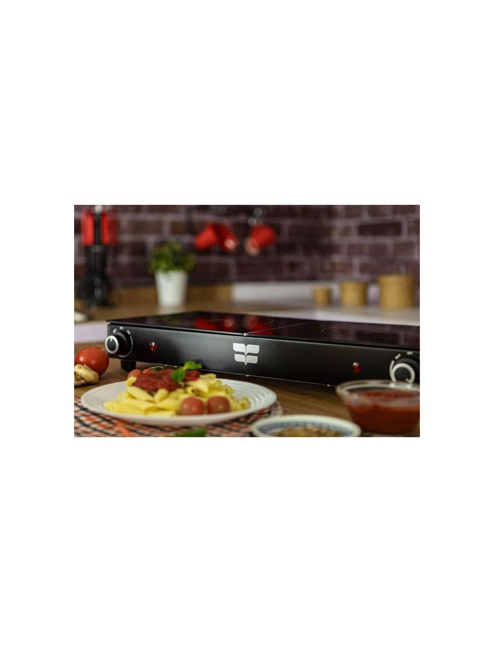 فريش مسطح 2 عين سيراميك 2800 وات موديل 13424 بسطح زجاج حراري – Fresh 2 burner ceramic electric hob 2800W with glass surface.