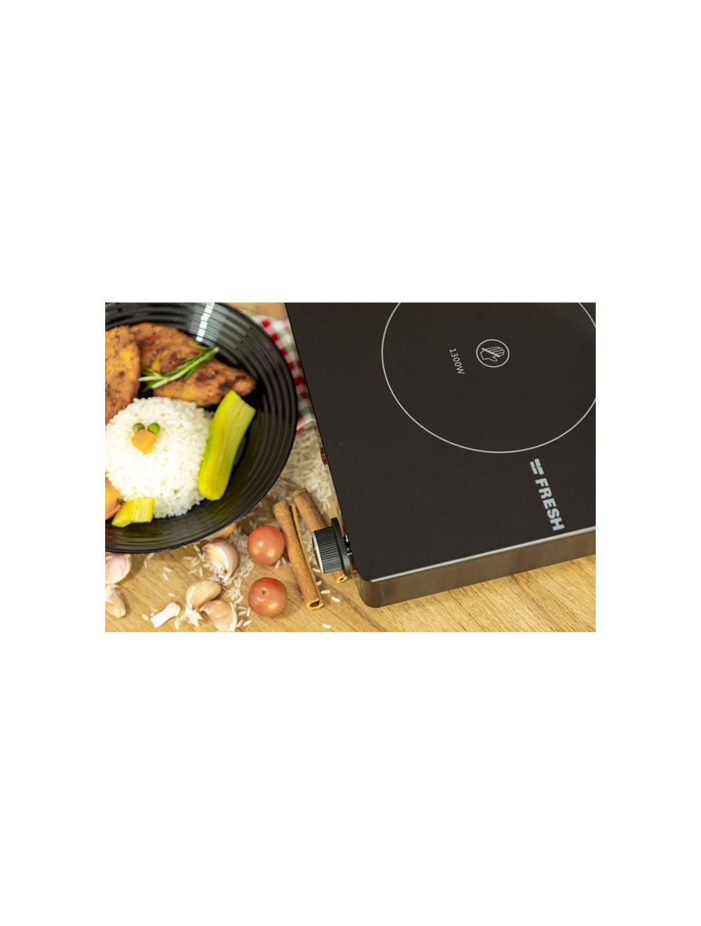 فريش مسطح 2 عين سيراميك 2800 وات موديل 13424 بسطح زجاج حراري – Fresh 2 burner ceramic electric hob 2800W with glass surface.