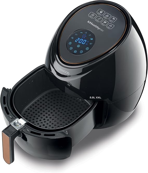 Discover Kenwood Air Fryer 5.5L Digital 1800W – the perfect fryer for healthier meals القلاية الهوائية المثالية لإعداد طعام صحي بزيت أقل مع سهولة استخدام.