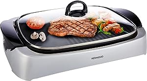 Kenwood HG266 Health Grill with Glass Lid, 2000 Watt - Silver