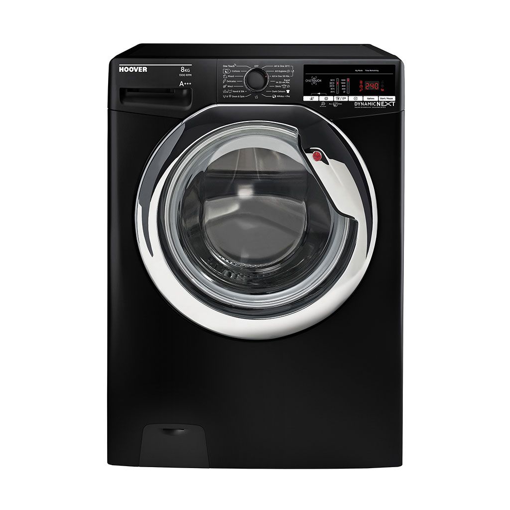 غسالة هوفر فول أوتوماتيك 8 كجم أسود/سيلفر، تقنية All in One، ضمان 5 سنوات، توصيل سريع – Hoover 8kg Full Automatic Washer with 5-Year Warranty.