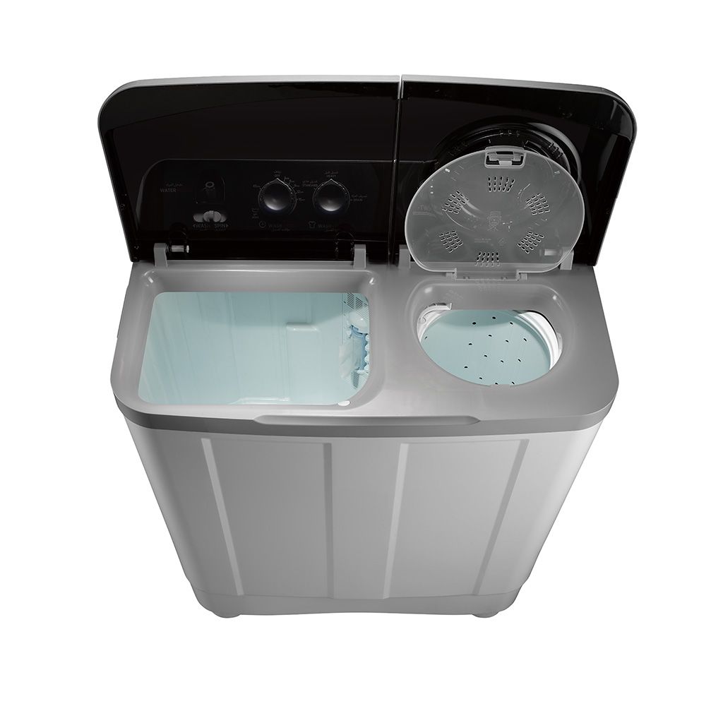 غسالة هوفر نصف أوتوماتيك 10 كجم رمادي/أبيض بدوران 1200 لفة وضمان 5 سنوات – Hoover 10kg Semi Automatic Washing Machine Grey/White with 1200rpm & 5-Year Warranty.