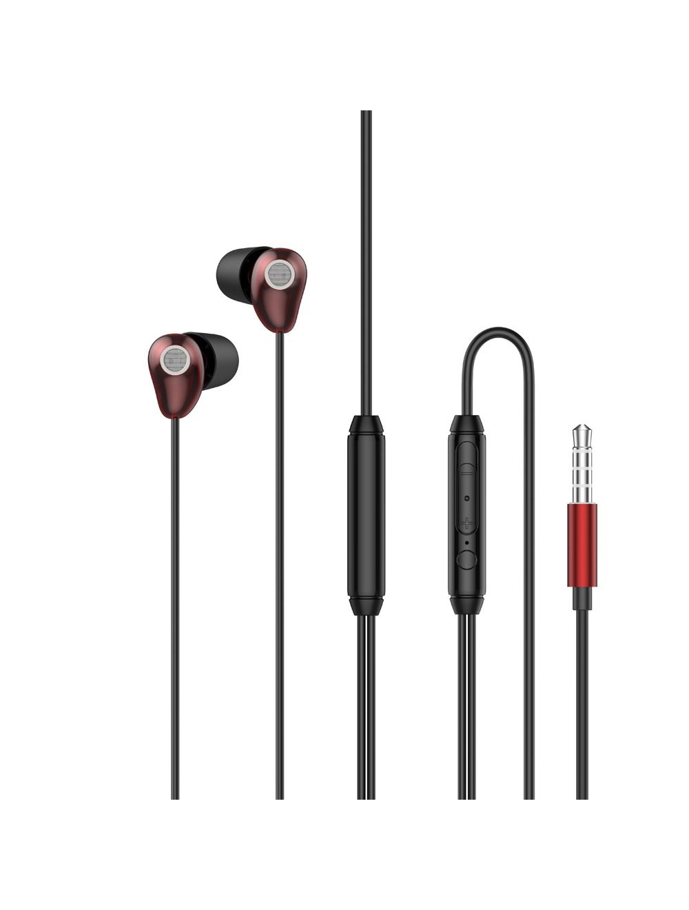 L'avvento (HP66R) Sleeping Earphone with Mic 3.5mm with Volume Control - Red