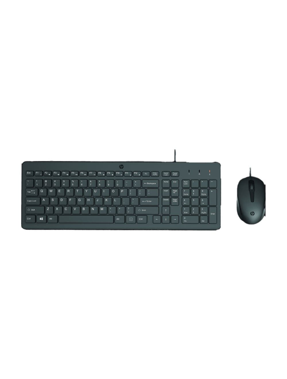 اتش بي لوحة مفاتيح وماوس سلكي 150 Slim Silent بدقة 1600DPI واتصال USB سريع.
HP 150 Wired Keyboard & Mouse, slim, silent with 1600DPI optical sensor.