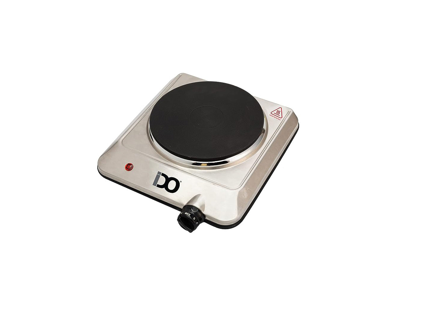 IDO Electric Single Hot Plate, 1500 Watt, Black and Silver - HP1E1500-SV