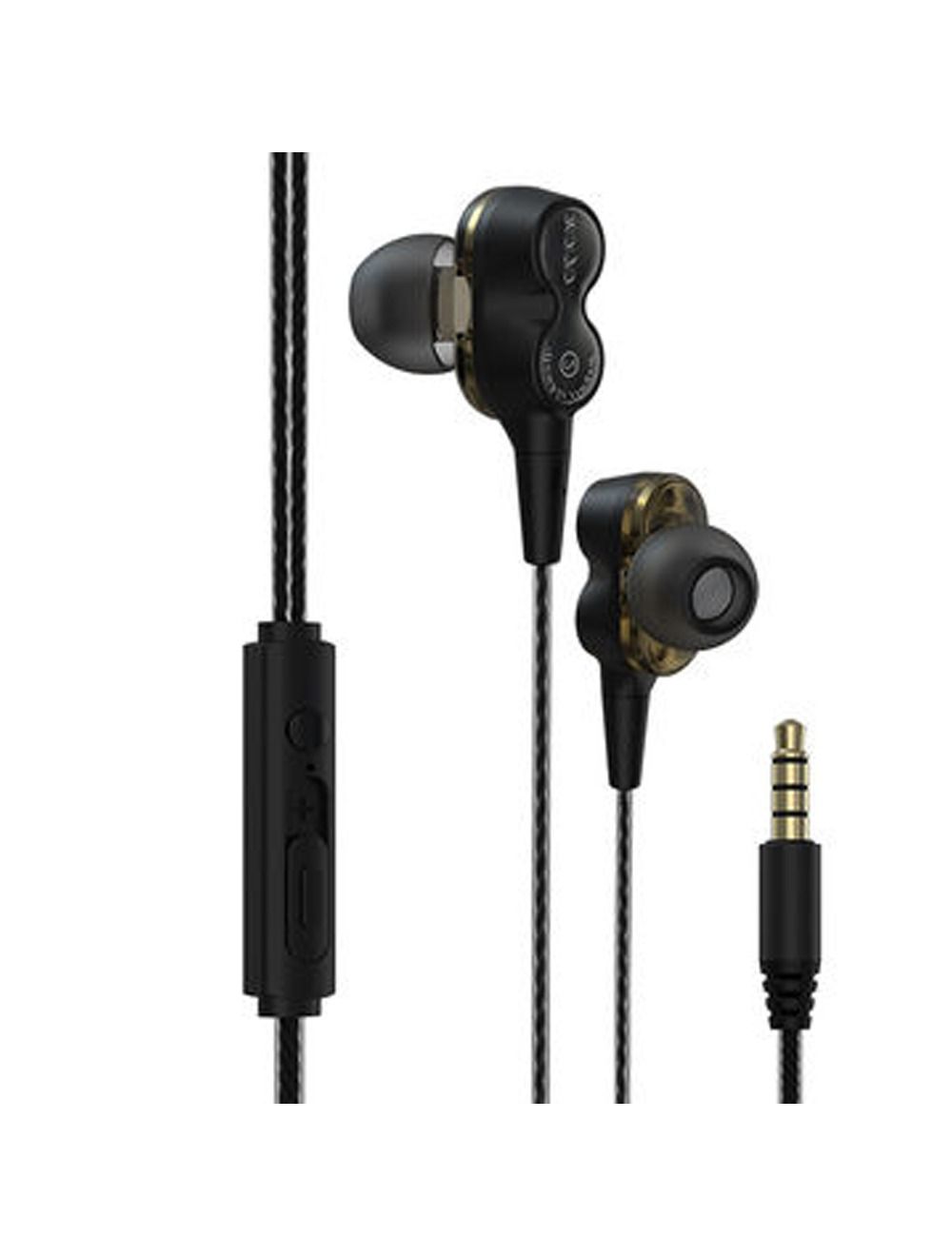 Devia Smart Series Dual Wired Earphone 3.5mm - Black