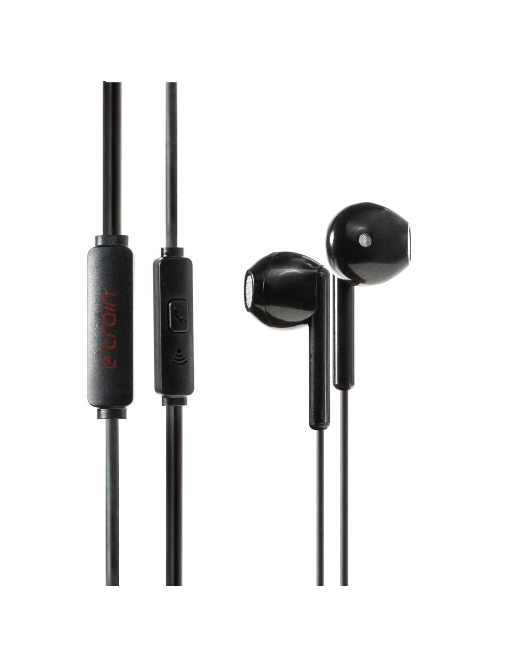 Etrain Feather light comfort Wired Earphone Black