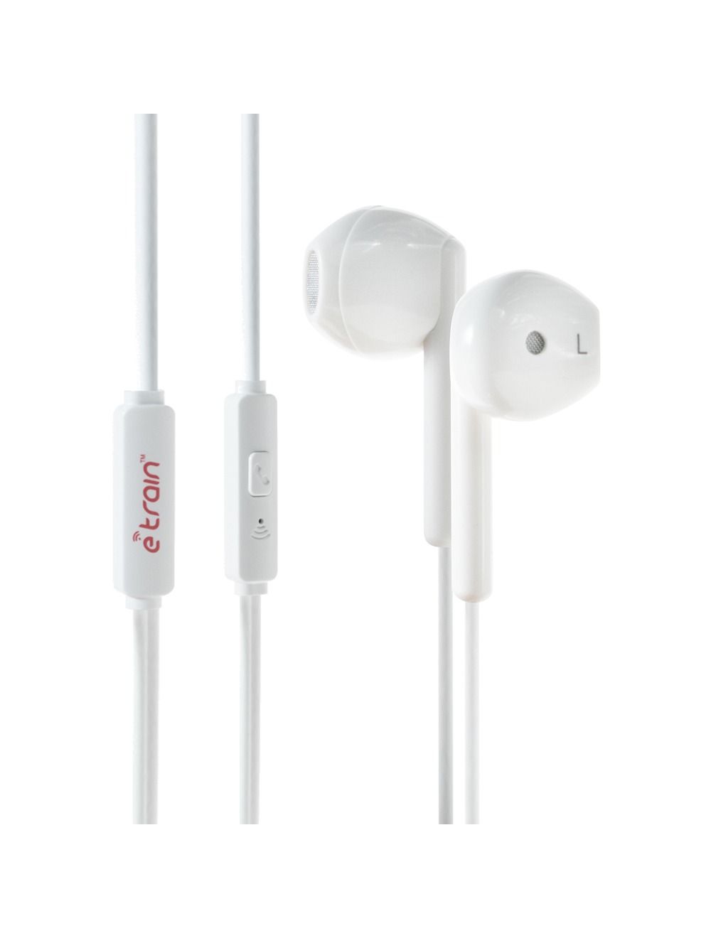 Etrain Feather light comfort Wired Earphone White