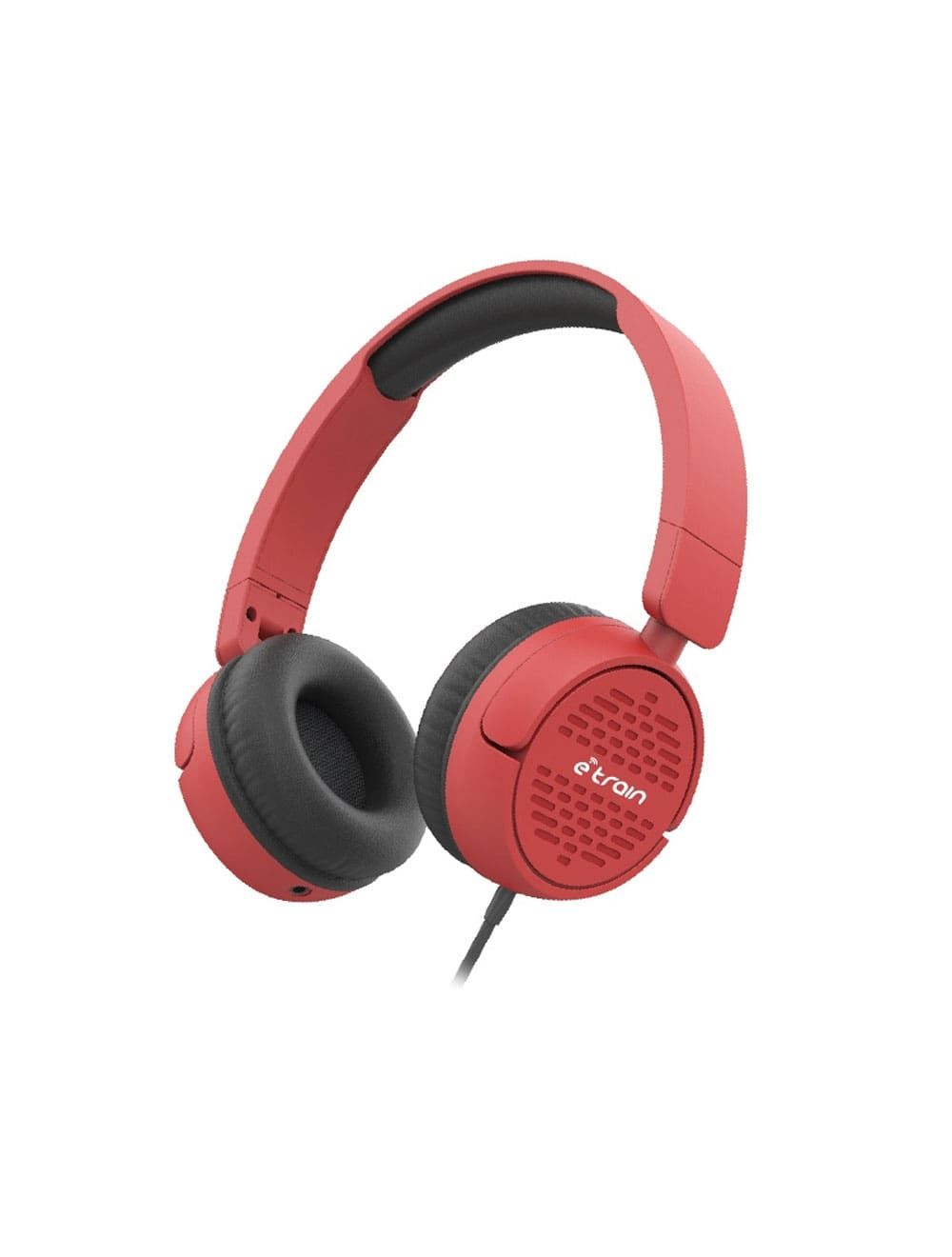 Etrain Wired Stereo Foldable Headphone with MIC, 1.5M, Red HP63R