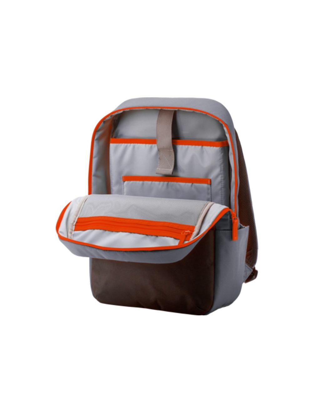 شنطة HP Duotone 15.6" رمادي×برتقالي بتصميم عصري وجيب مبطن لحماية اللابتوب مع خامة بوليستر قوية وضمان سنة – HP Duotone backpack 15.6".