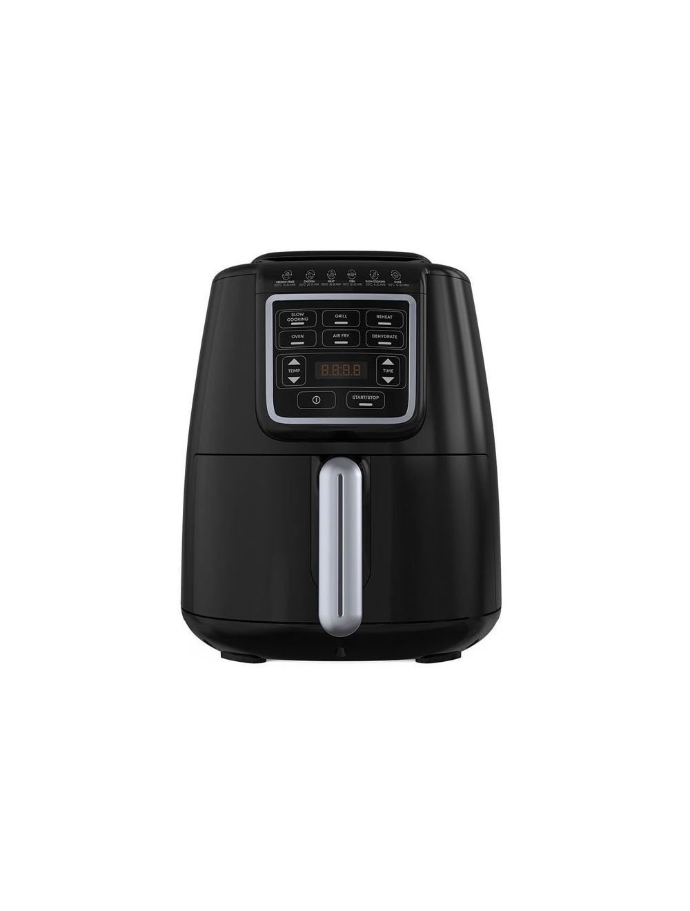 Tornado Air Fryer 1550 Watt 4 Liter LED Display - Black x Silver - THF-1554D-XL-BS