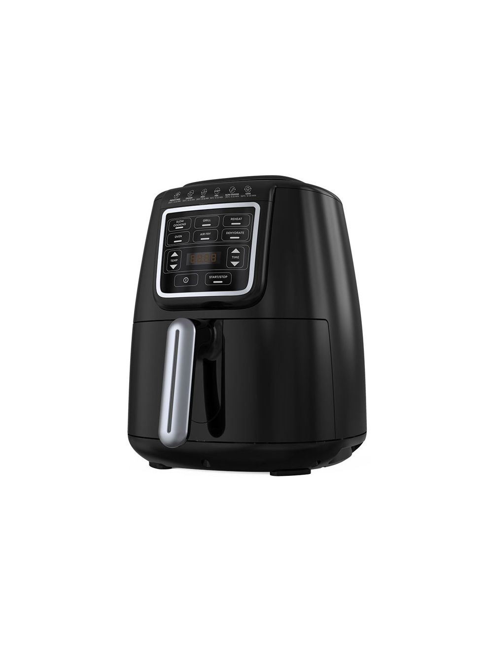 Tornado Air Fryer 1550 Watt 4 Liter LED Display - Black x Silver - THF-1554D-XL-BS