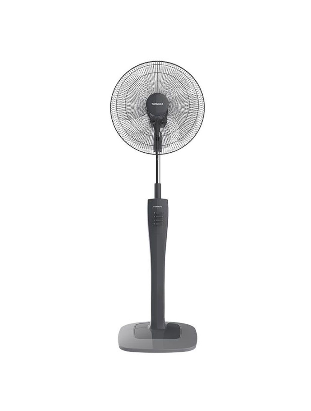 Tornado Stand Fan 16 Inch, 4 Blades , 3 Speeds Without Remote Control - Grey - TSF-74G