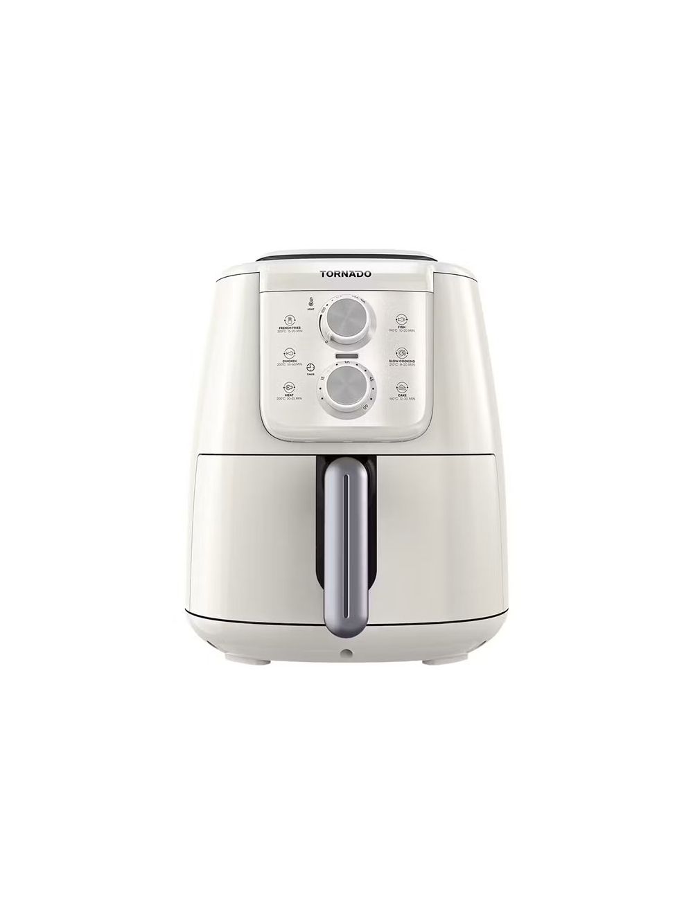 Tornado Air Fryer 1550 Watt 4 Liter Manual Control - Creamy x Silver - THF-1554M-XL-CS