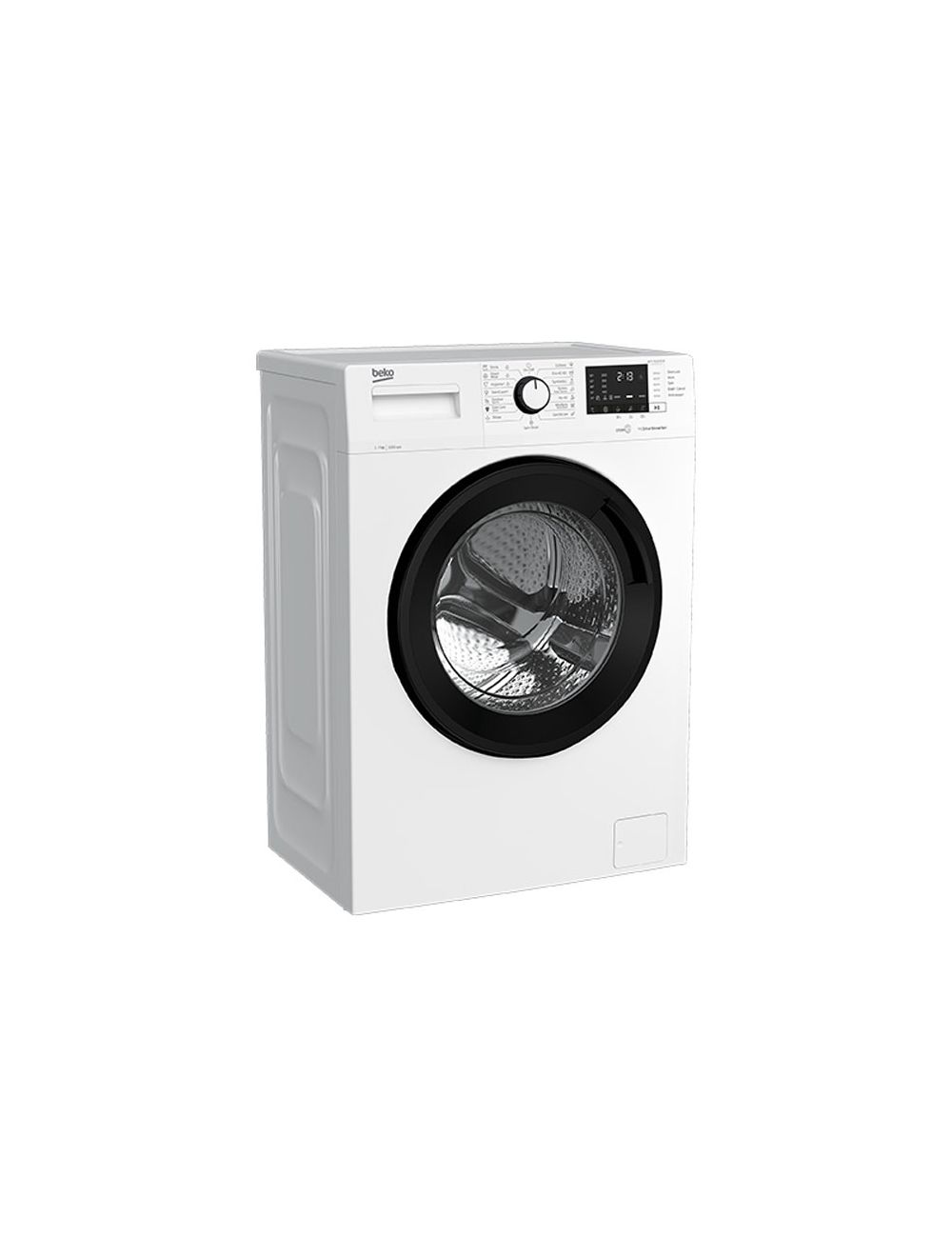 Beko Washing Machine 7 KG Front Loading Xpress Inverter Steam - White XL Black Door - WTV 7512 XWCI