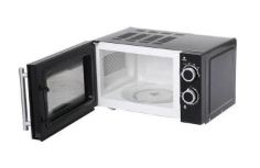 ميكروويف جاك 20 لتر، 1200 وات باللون الأسود، عملي وسهل الاستخدام مع 6 مستويات للطاقة وتذويب سريع. | Jack Microwave 20L, 1200W, Black.