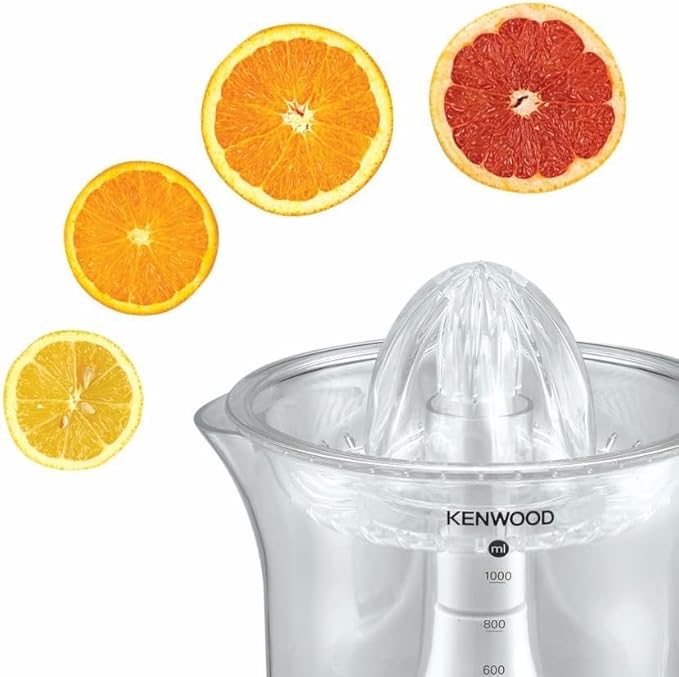 Kenwood je280a white عصارة الحمضيات سيتروس 40 واط من كينوود مع ابريق عصير شفاف ابيض