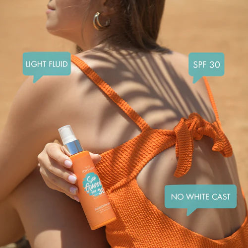 Sunscreen Joviality Sunguard Natural Sunscreen SFP30واقي الشمس الطبيعي جوفاليتي صن جارد  UVA وUVB بتركيبة خفيفة مرطبة بزيت الأرجان وفيتامين E للاستخدام اليومي.