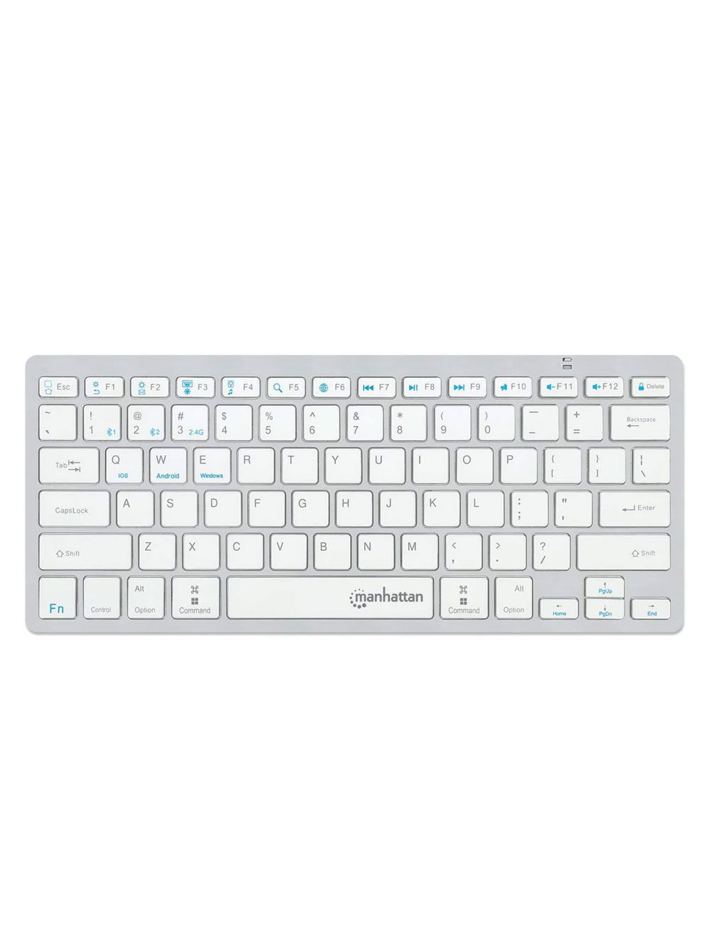 Manhattan Ultra Slim Dual-Mode Wireless Keyboard - 180566 - Silver / White