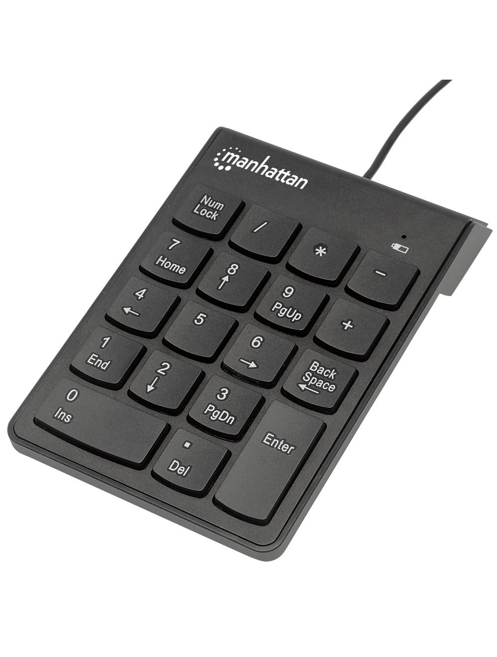 Manhattan Numeric Wired Keypad USB Wired 18 Full-Size Keys - Black