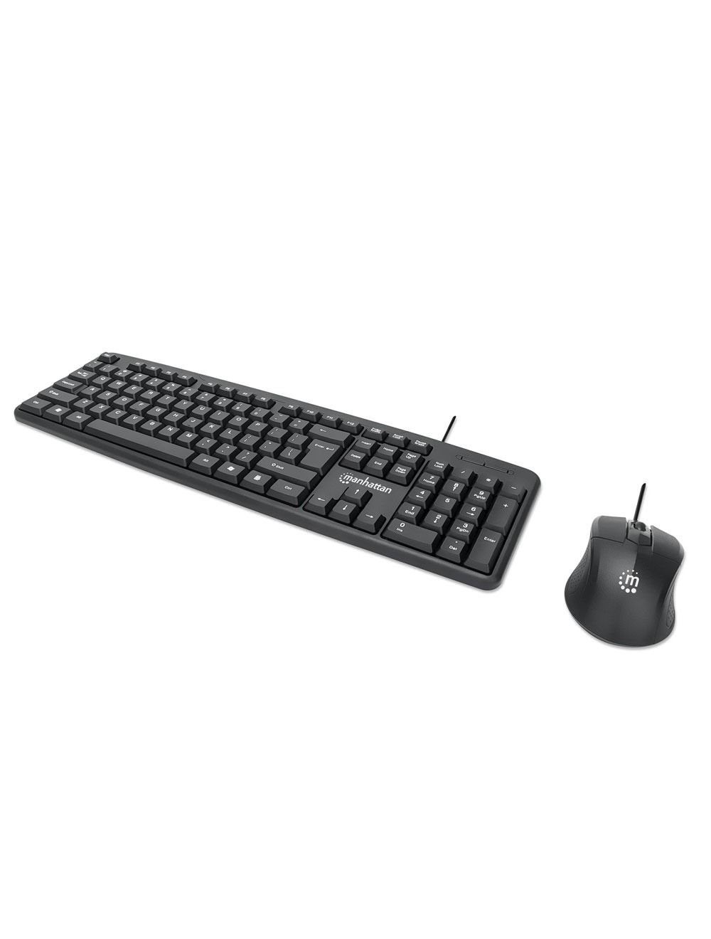 Manhattan 178464 Wired Keyboard and Optical Mouse Set - Black