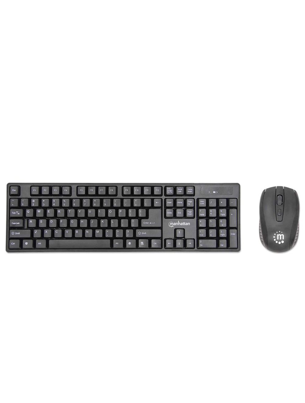 Manhattan Wireless Keyboard and Optical Mouse Set, Sleekly styled 800/1200/1600 dpi optical mouse, keyboard and receiver set with power management mode 178990