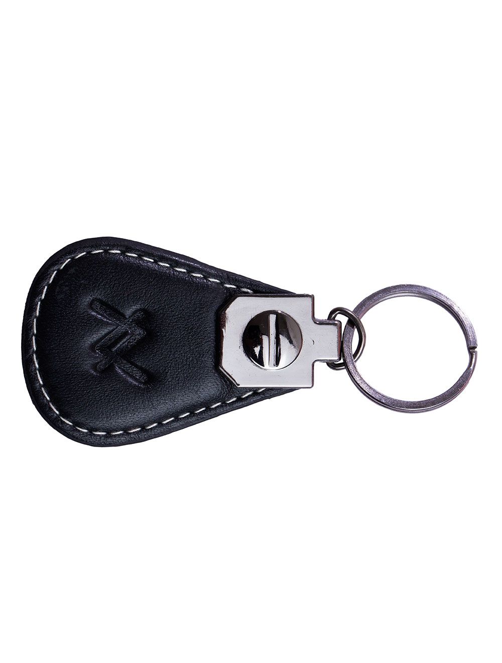 L'avvento (KC01B) Natural Leather Key Chain - Black