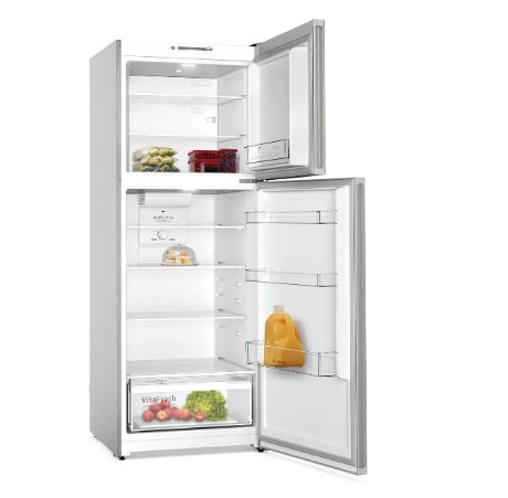 ثلاجة بوش KDN55NL2E8 نوفروست ستانليس ستيل بسعة كبيرة وتبريد متساوي. Bosch KDN55NL2E8 fridge with Full No Frost and Multi Airflow cooling.