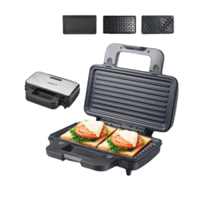 ساندوتش ميكر سوكانى 3*1 بقدرة 1000وات لتحضير وجبات سريعة بسهولة – Sokany Sandwich Maker 3 in 1 1000W for waffles, grill and snacks at home.