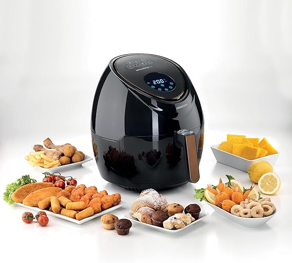 Discover Kenwood Air Fryer 5.5L Digital 1800W – the perfect fryer for healthier meals القلاية الهوائية المثالية لإعداد طعام صحي بزيت أقل مع سهولة استخدام.